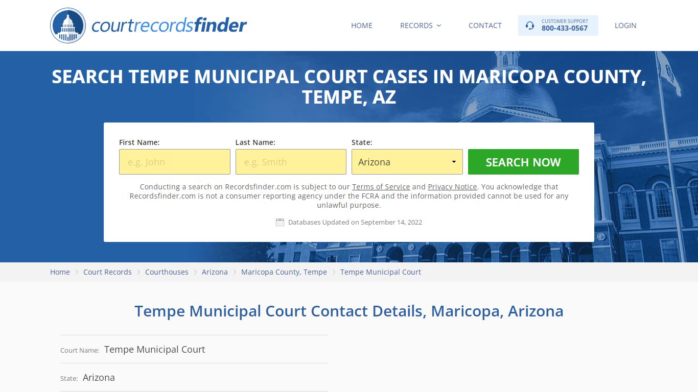 Tempe Municipal Court Case Search - RecordsFinder