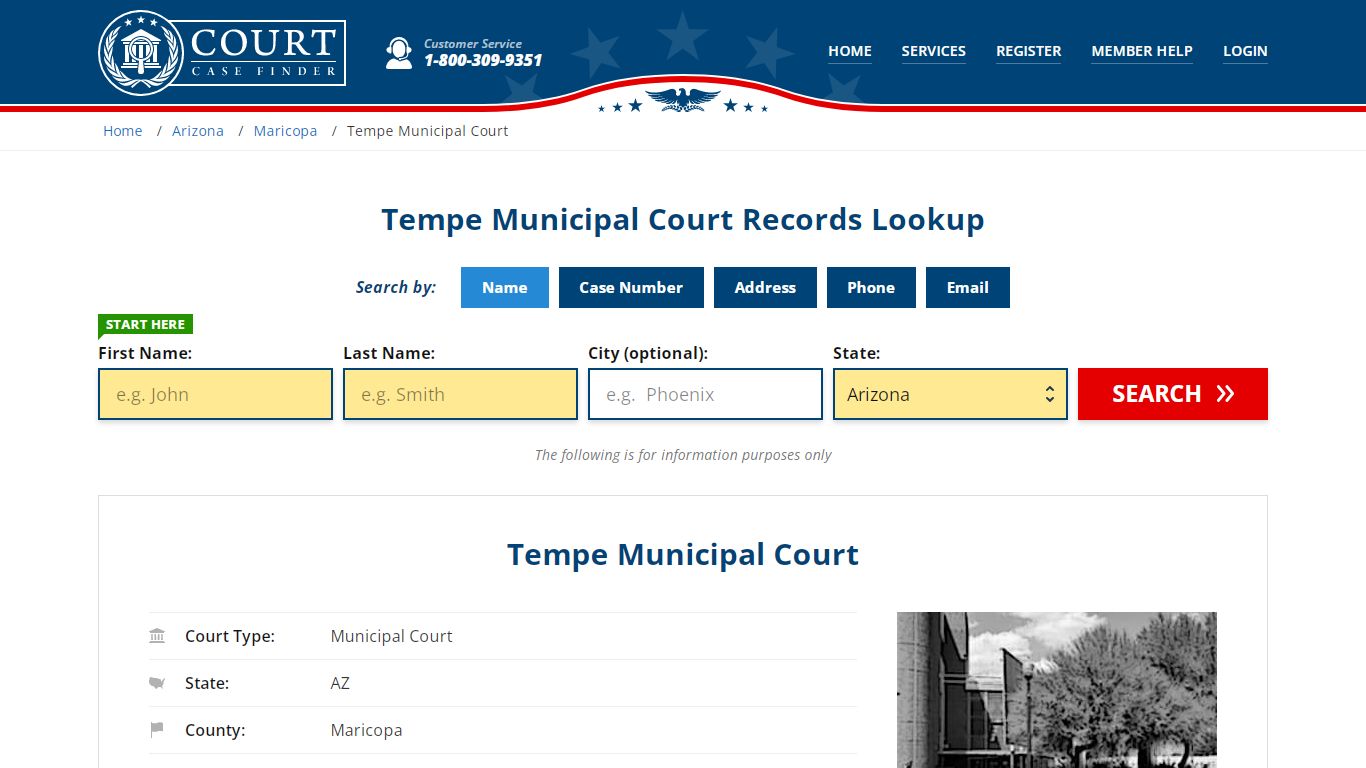 Tempe Municipal Court Records Lookup - CourtCaseFinder.com